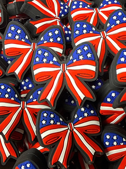 4th of July Bow Coquette Silicone Focal
