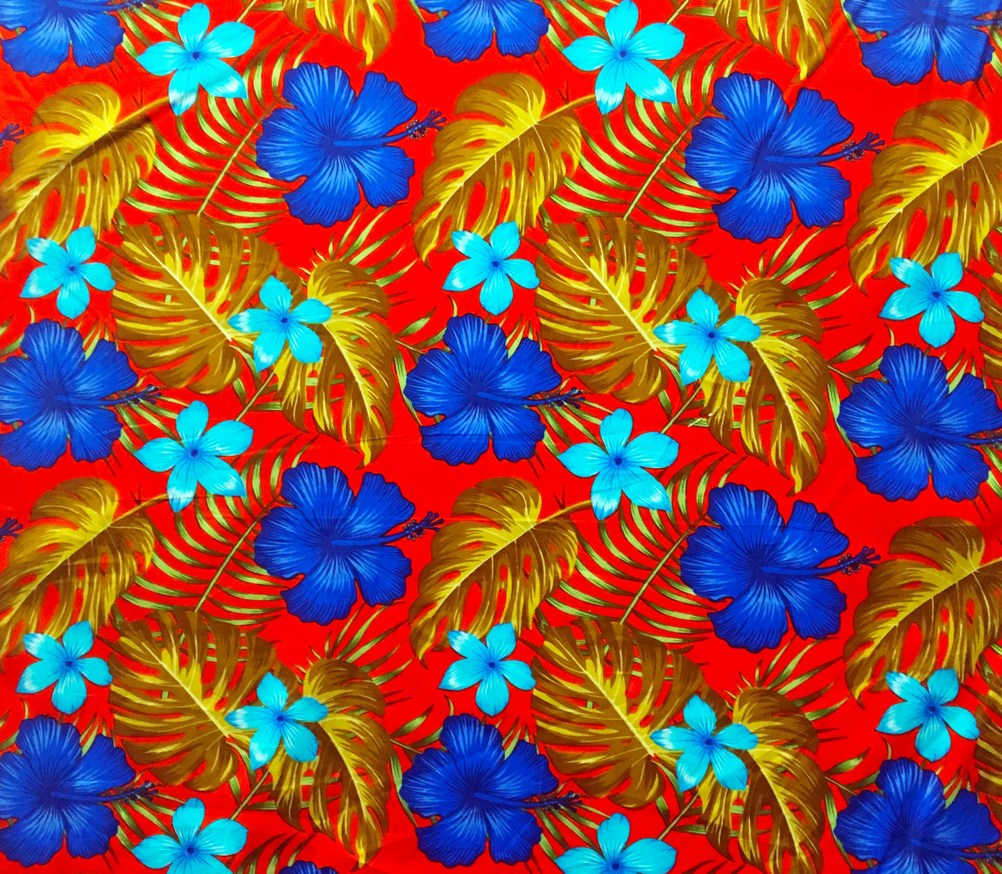 All over Tropical Flowers Cotton Fabric | Islands Fabric
