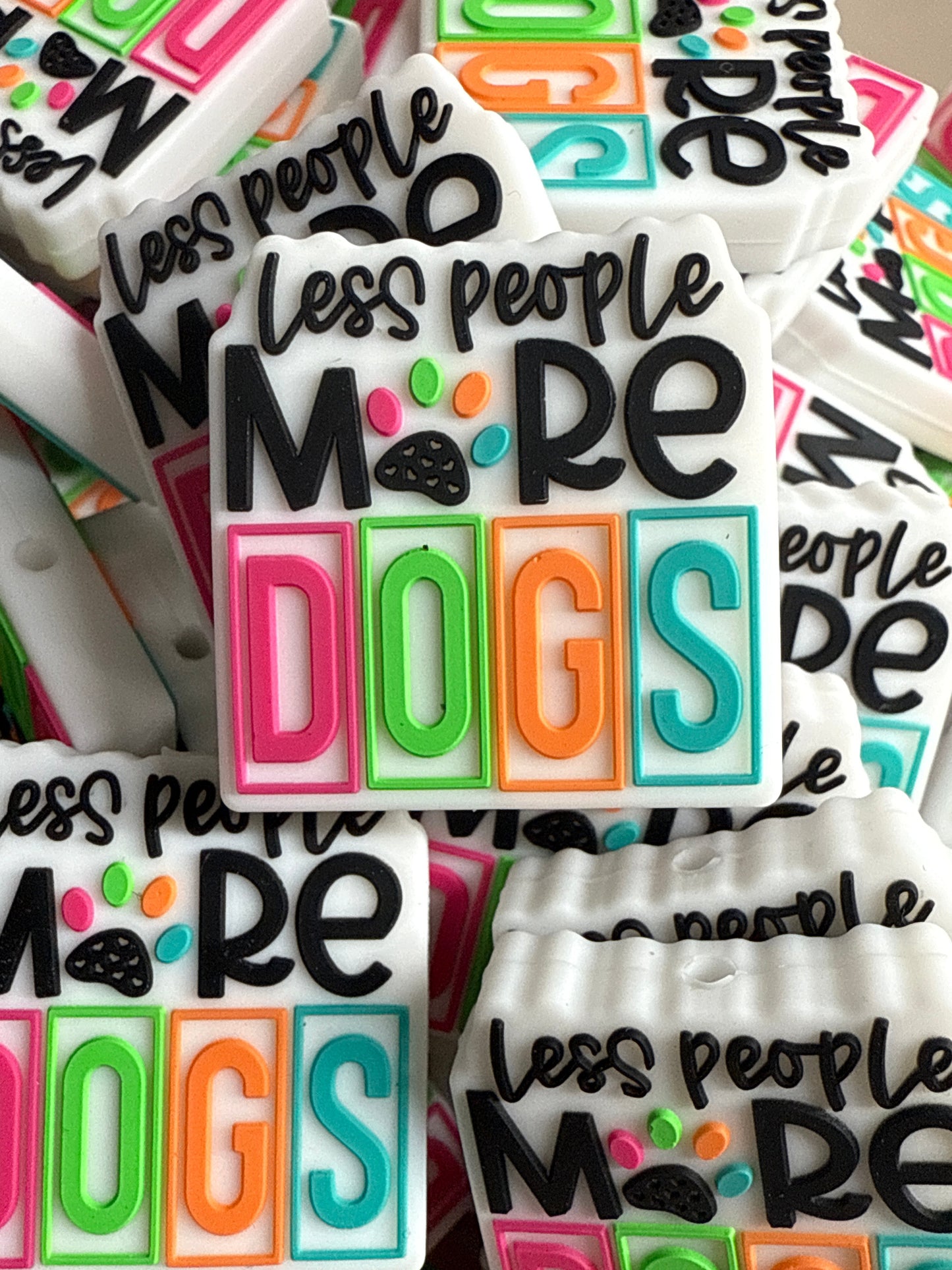 Less People More Dogs Silicone Focal
