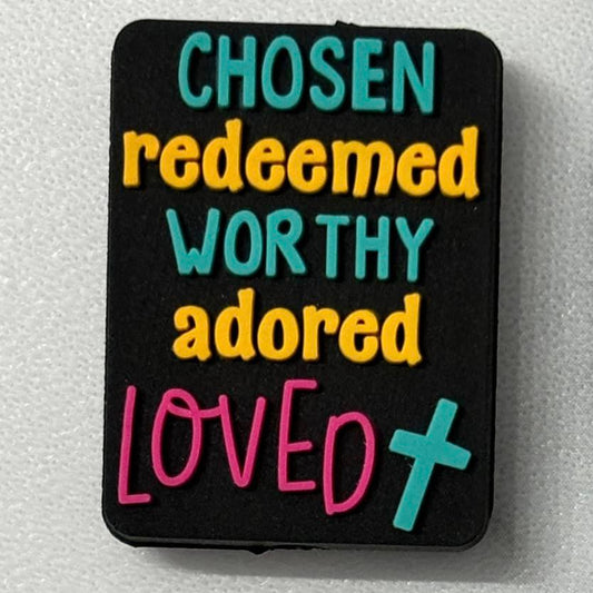 Faith - Chosen Redeem Worthy Adored Loved  PVC Focal 0457