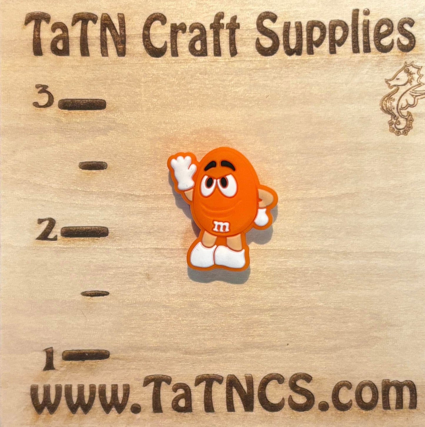 Misc - M&M Orange Silicone Focal - 5 Count