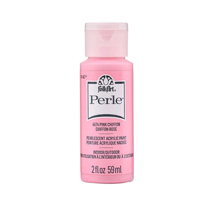 FolkArt Perle Acrylic Paint - Pink Chiffon (2 oz Bottle)