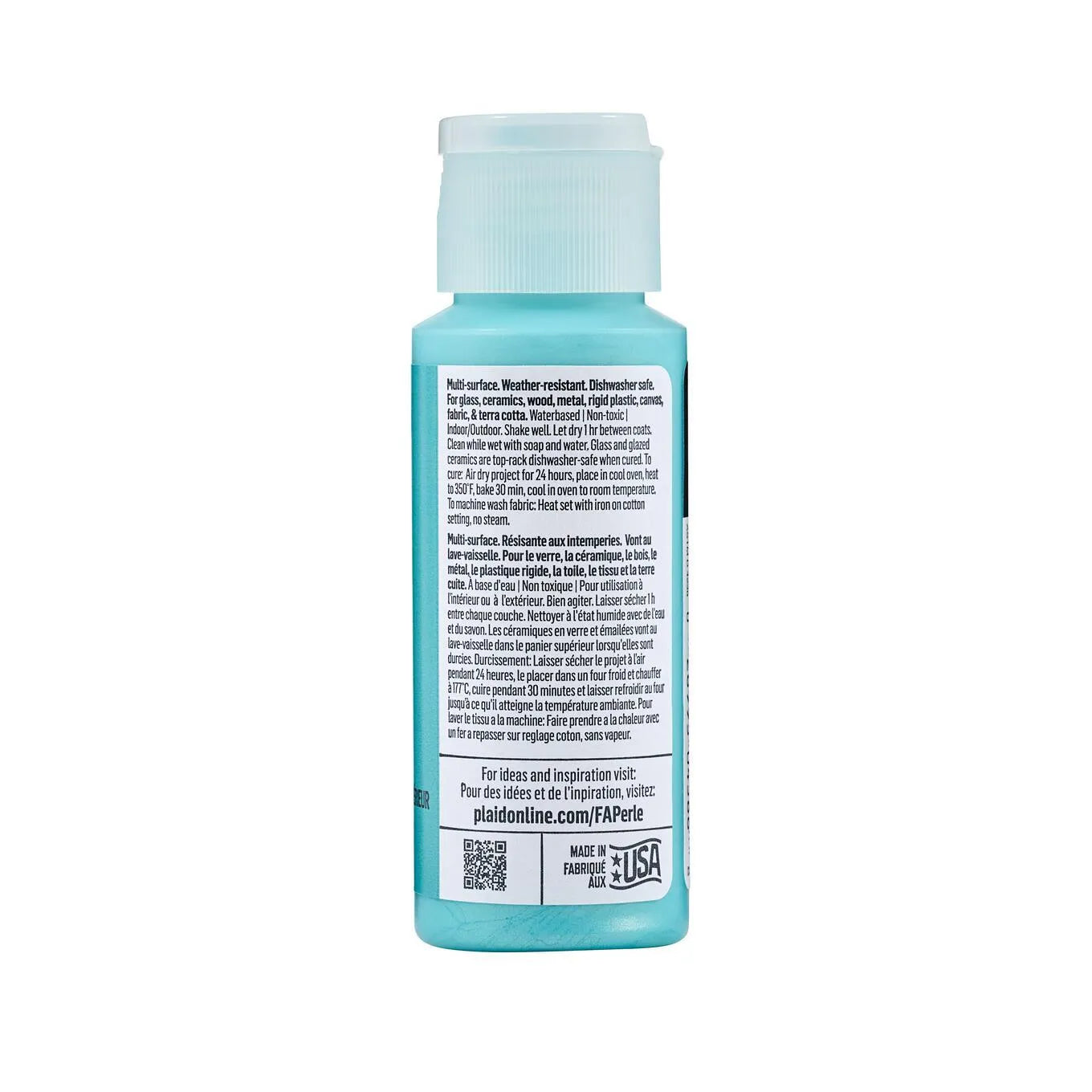 FolkArt Perle Acrylic Paint - Iced Aqua (2 oz Bottle)