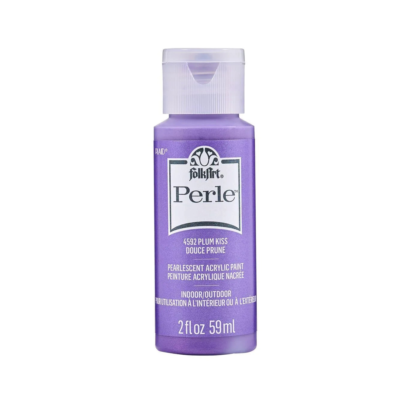 FolkArt Perle Acrylic Paint - Plum Kiss (2 oz Bottle)