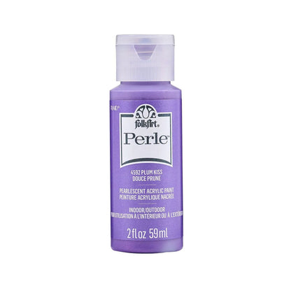 FolkArt Perle Acrylic Paint - Plum Kiss (2 oz Bottle)