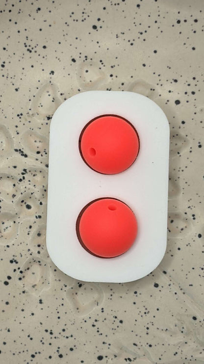 15mm Solid Shocking Pink Silicone Bead