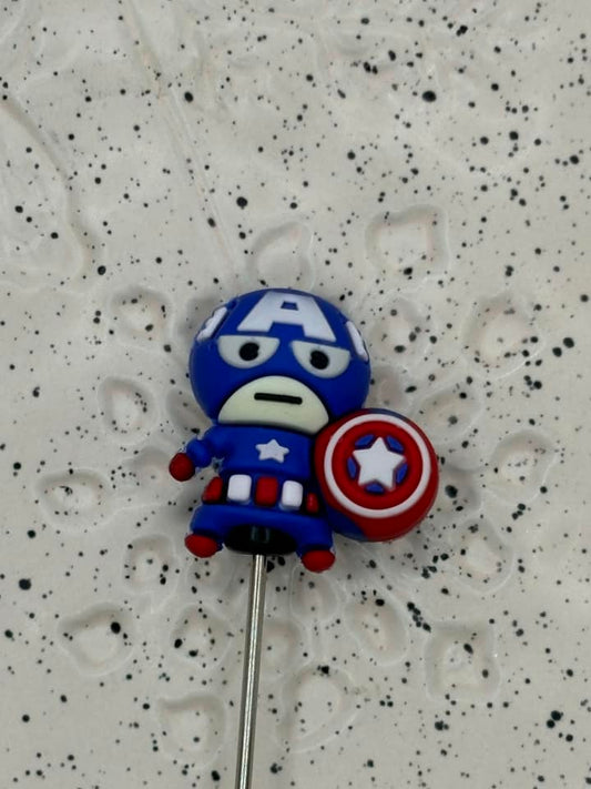 0202 - Marvel - Captain America 3D Silicone Topper with Shield