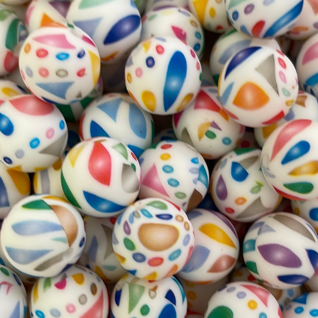 Silicone Bead Circus Happy P48 P05-125 - 15mm - 10 pack