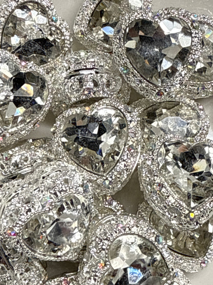 Rhinestone Heart Bead