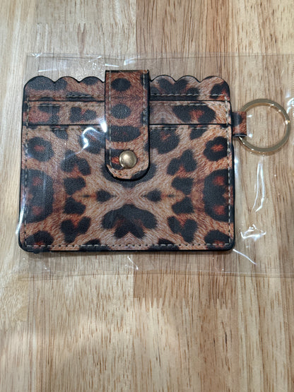 Mini Card Dark Cheetah w/Gold Hardware Wallet
