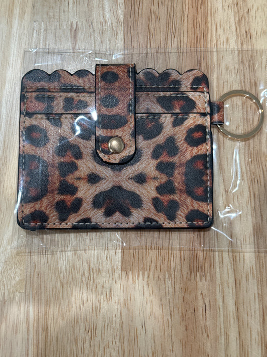 Mini Card Dark Cheetah w/Gold Hardware Wallet