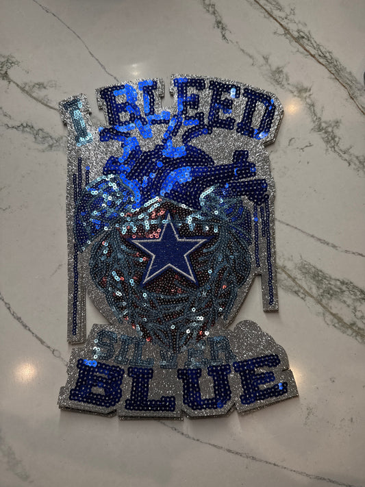 RDCowboys I Bleed Blue * Sequin Patch Large