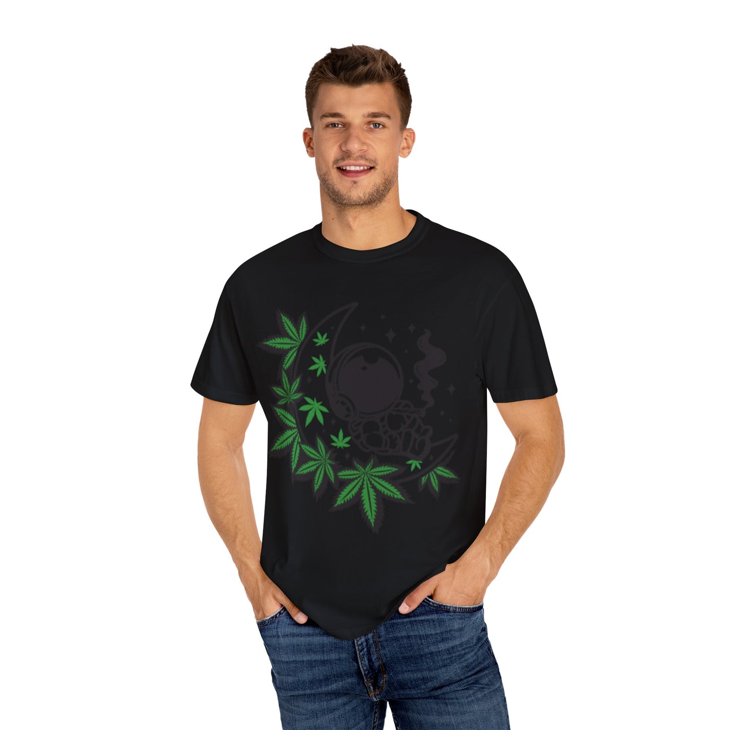 Cosmic Cannabis T-Shirt | Unisex Tee, Planetary Vibes, Weed Enthusiast Gift, Space Lover Shirt, Stoner Fashion, Gift for Him/Her