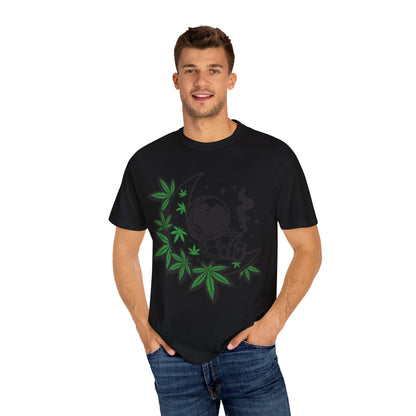 Cosmic Cannabis T-Shirt | Unisex Tee, Planetary Vibes, Weed Enthusiast Gift, Space Lover Shirt, Stoner Fashion, Gift for Him/Her