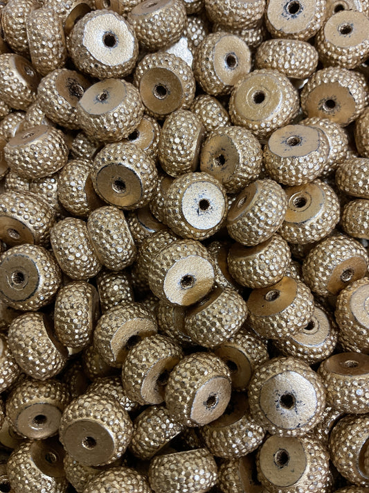 Bling Spacers Beads Gold - 12mm - 10 pack