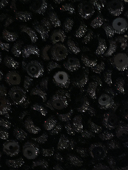 Bling Spacers Beads Black - 12mm - 10 pack