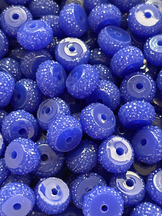 Bling Spacers Beads Cobalt - 12mm - 10 pack