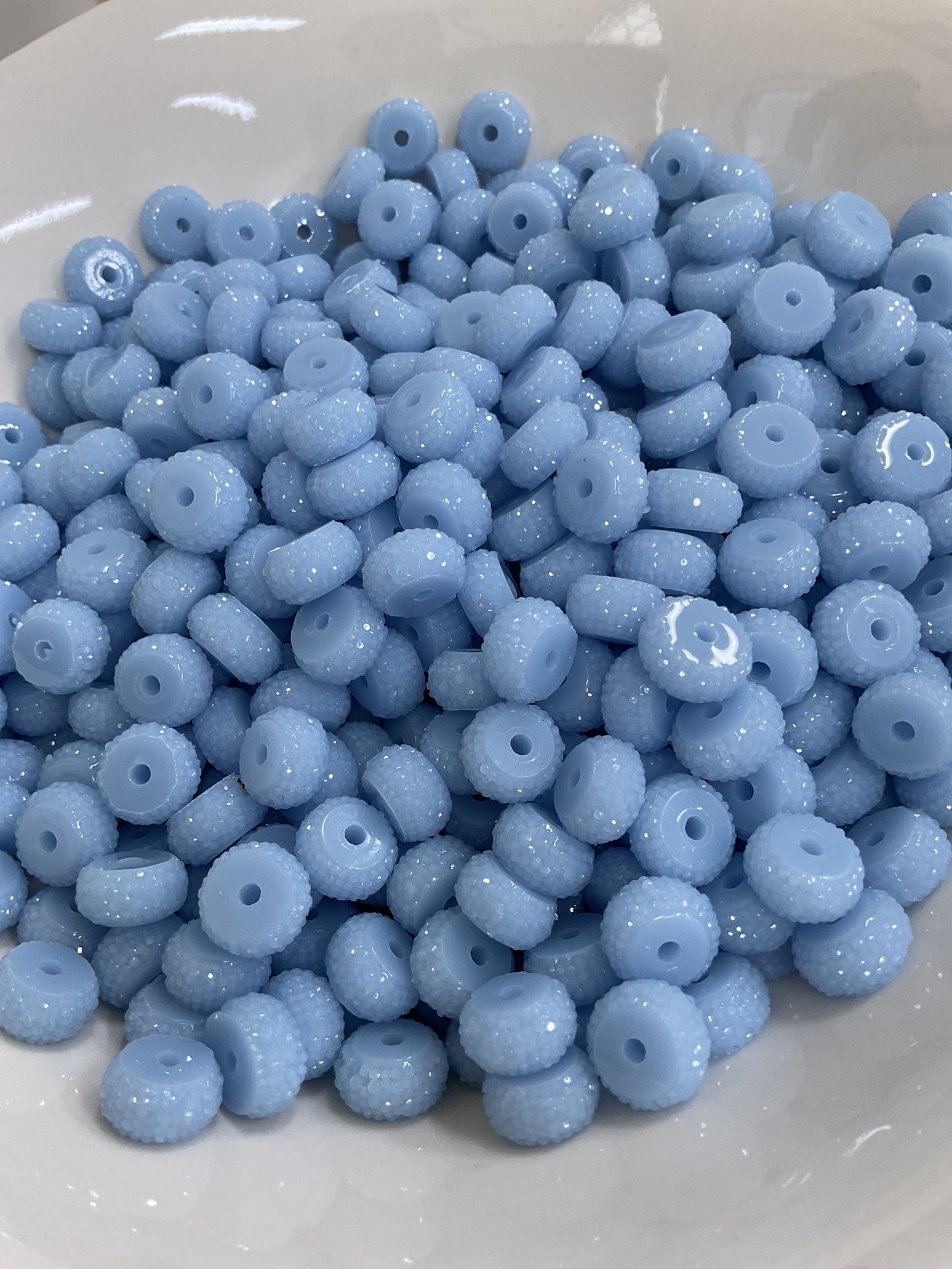 Bling Spacers Beads Baby Blue - 12mm - 10 pack