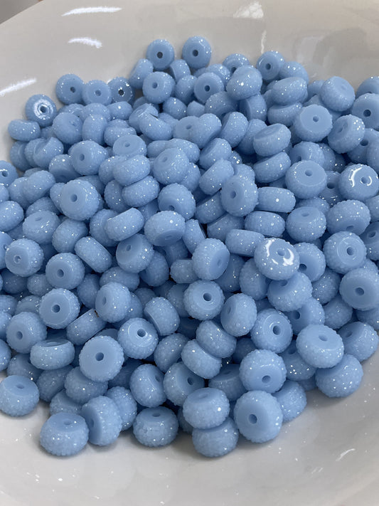 Bling Spacers Beads Baby Blue - 12mm - 10 pack