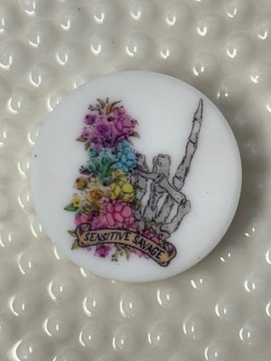 Saying - Sensitive Savage Printed Silicone Focal 0331