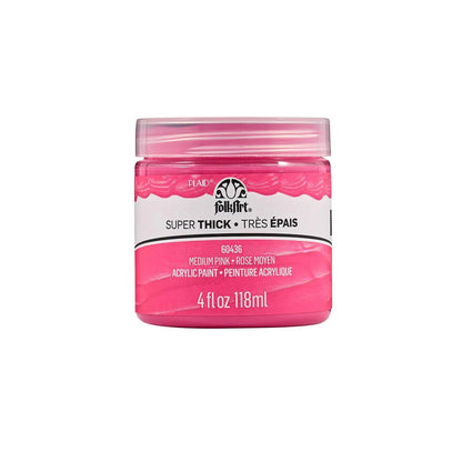 FolkArt Super Thick Acrylic Paint - Medium Pink (4 oz Bottle)