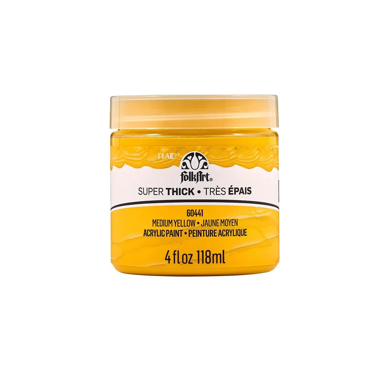 FolkArt Super Thick Acrylic Paint - Medium Yellow (4 oz Bottle)