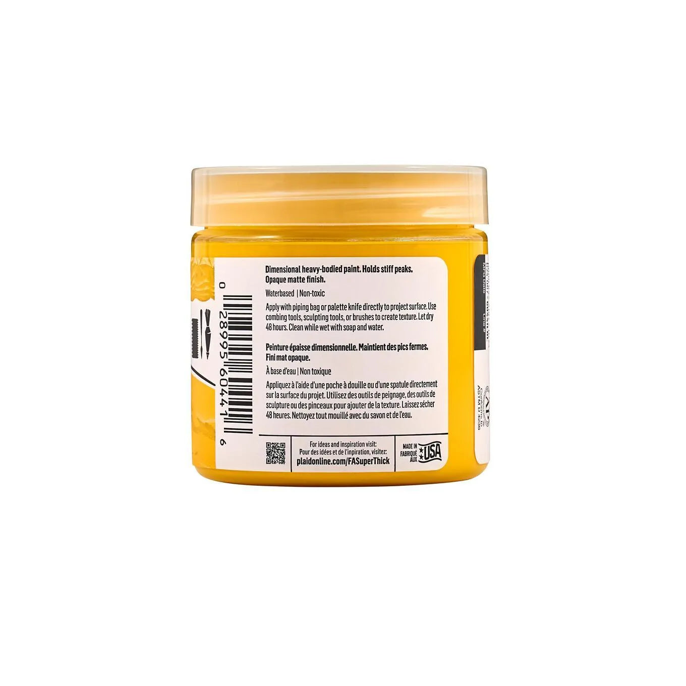 FolkArt Super Thick Acrylic Paint - Medium Yellow (4 oz Bottle)