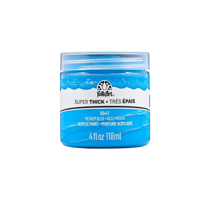 FolkArt Super Thick Acrylic Paint - Medium Blue (4 oz Bottle)