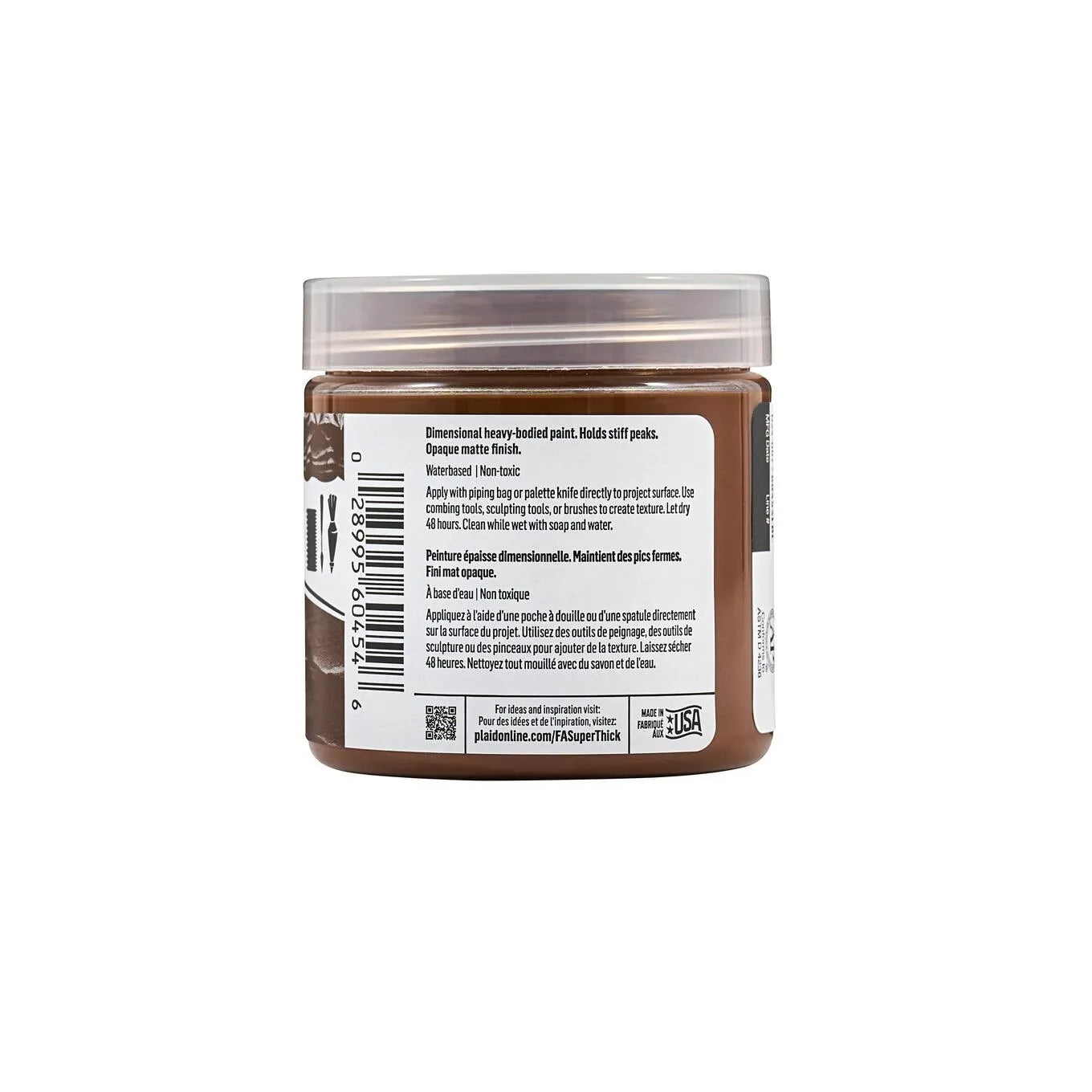 FolkArt Super Thick Acrylic Paint - Brown (4 oz Bottle)