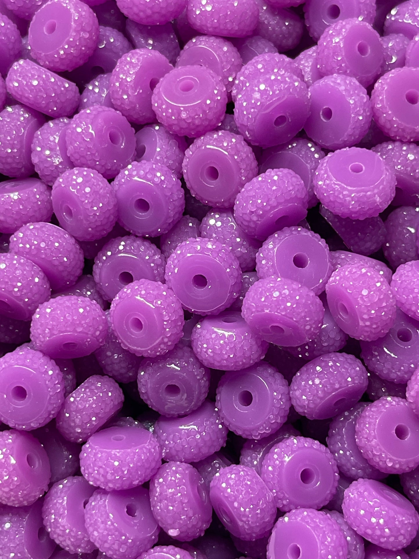 Bling Spacers Beads Purple - 12mm - 10 pack