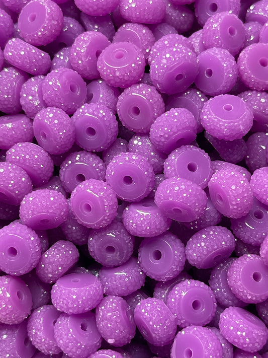 Bling Spacers Beads Purple - 12mm - 10 pack