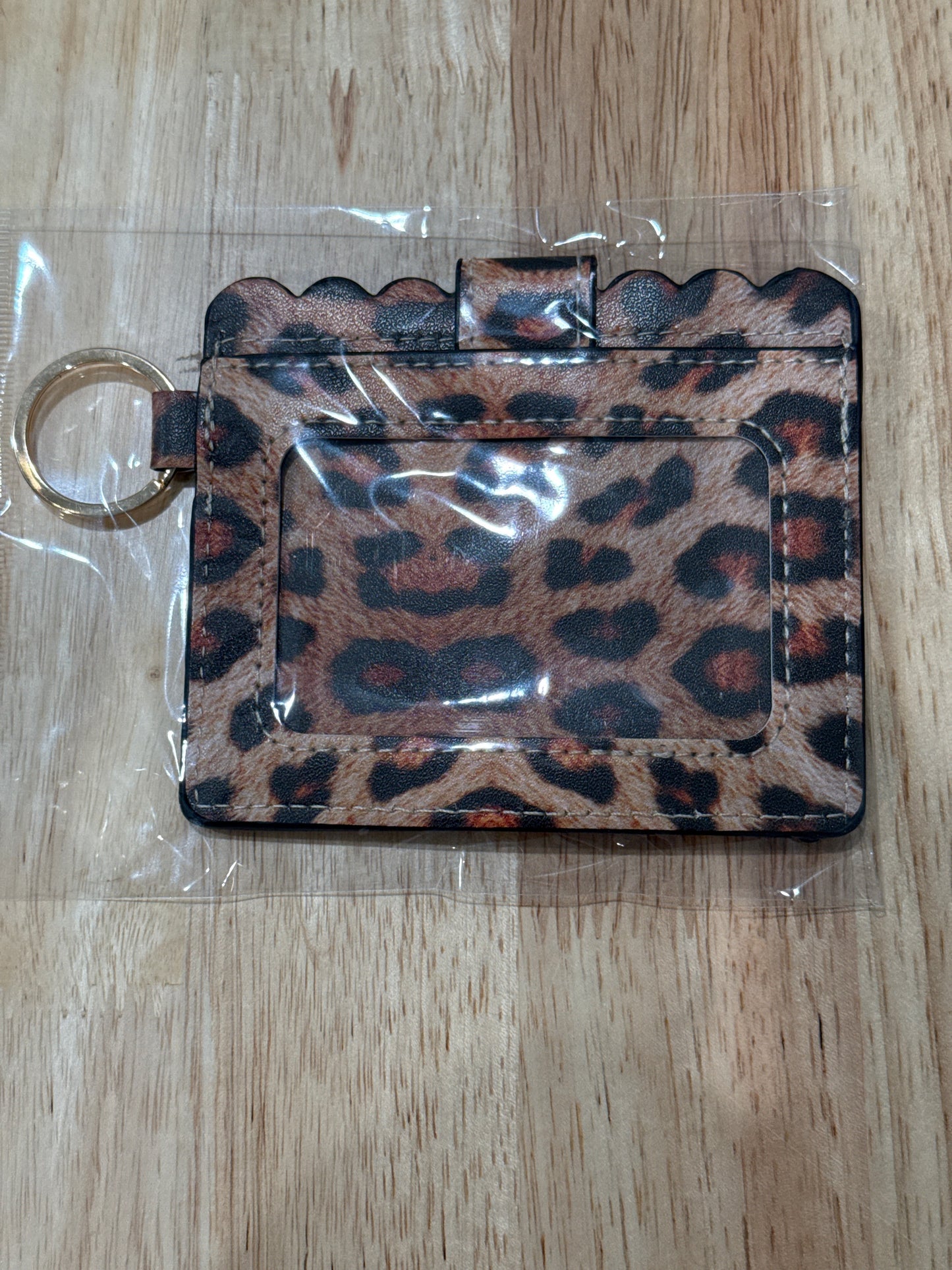 Mini Card Dark Cheetah w/Gold Hardware Wallet