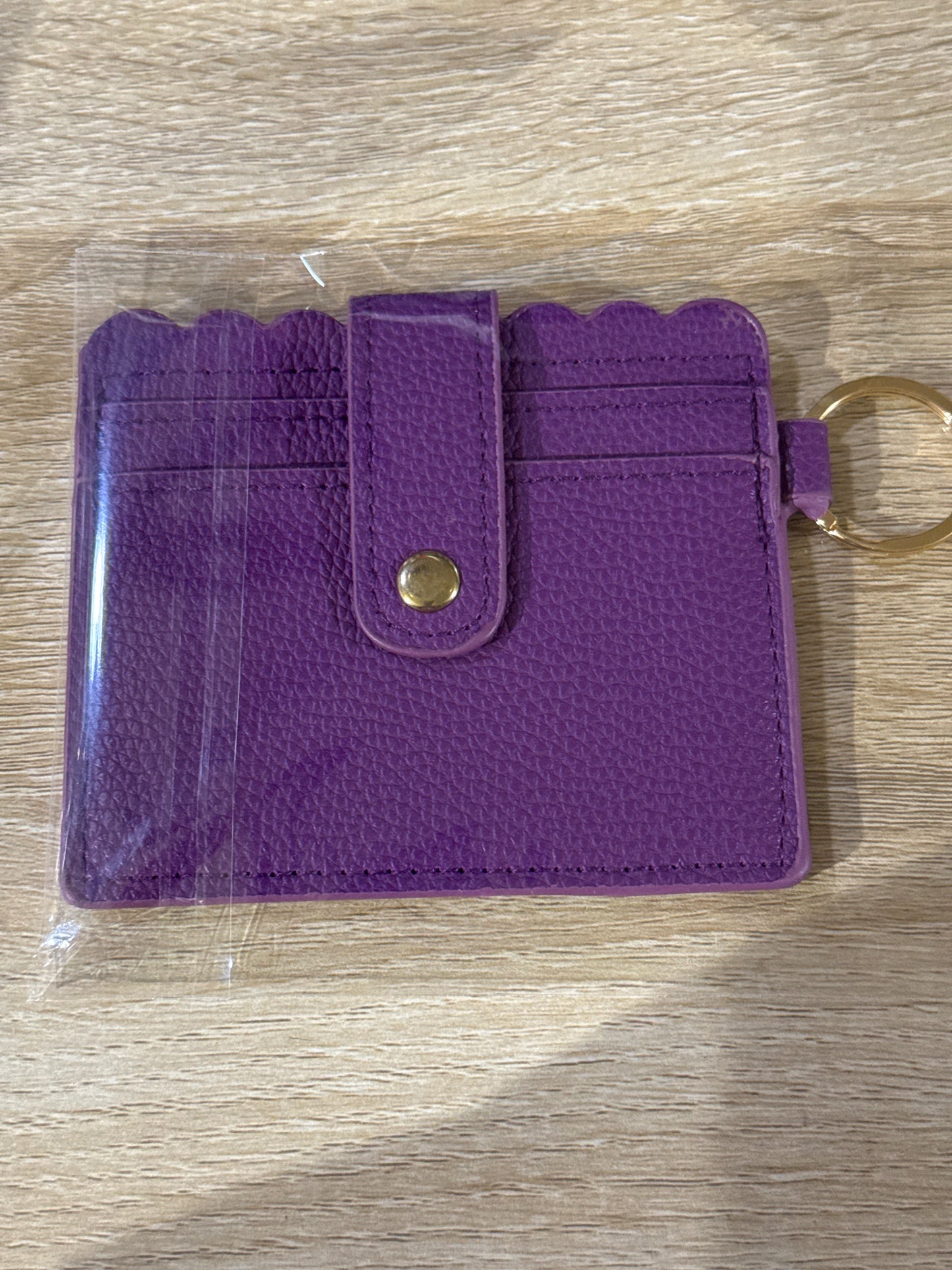 Card Wallet Purple  w/Gold Hardware