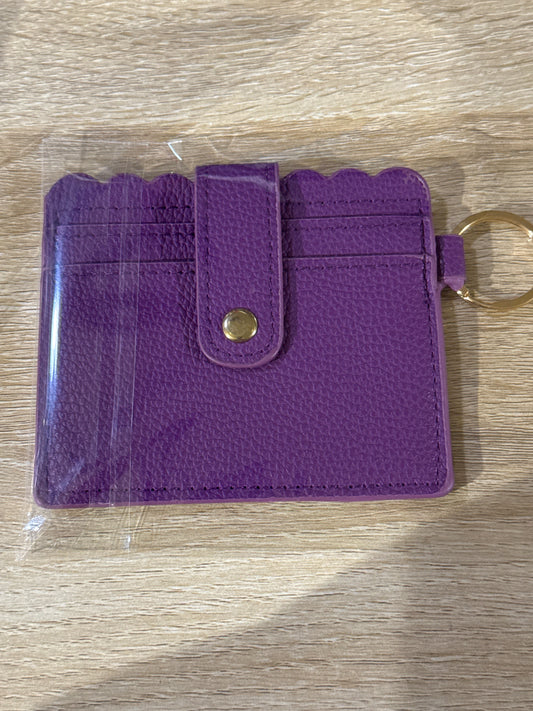 Card Wallet Purple  w/Gold Hardware