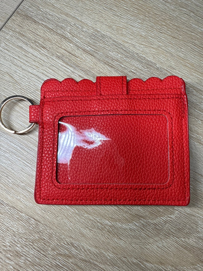 Mini Card Wallet Red w/Gold Hardware