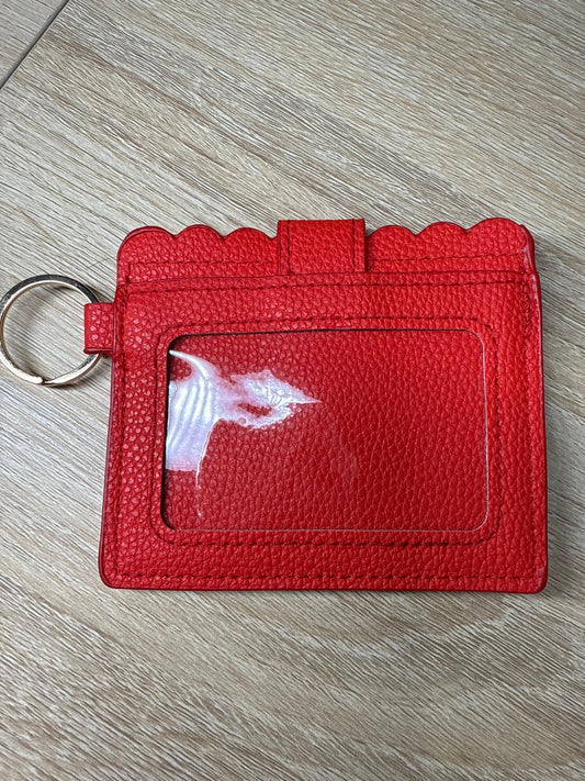 Mini Card Wallet Red w/Gold Hardware