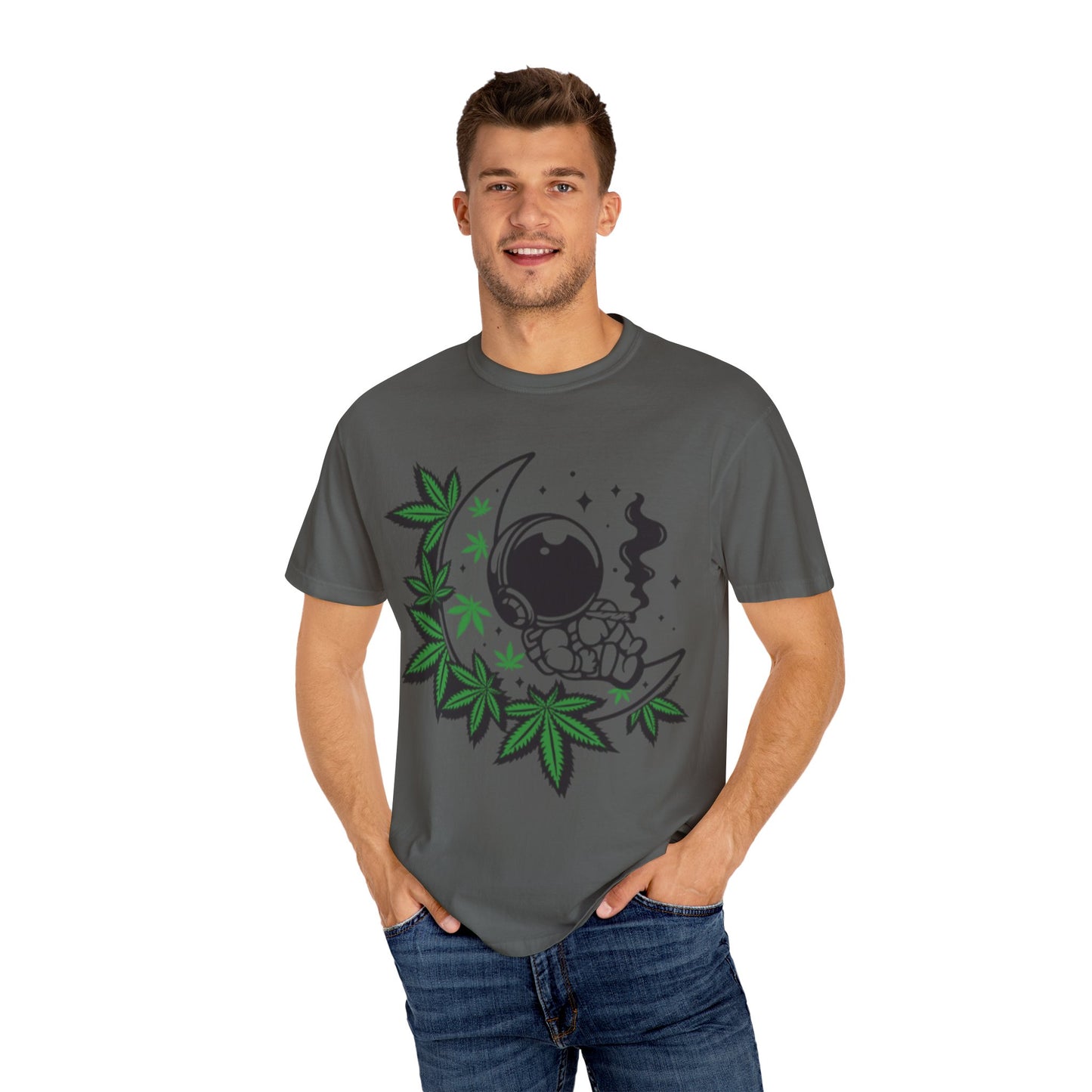 Cosmic Cannabis T-Shirt | Unisex Tee, Planetary Vibes, Weed Enthusiast Gift, Space Lover Shirt, Stoner Fashion, Gift for Him/Her