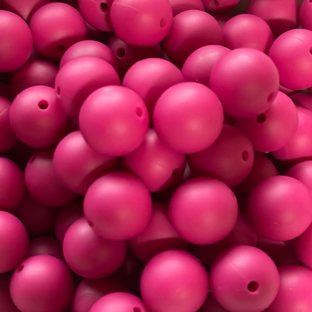 Silicone Bead Magenta S18 A05-52 - 15mm - 10 pack