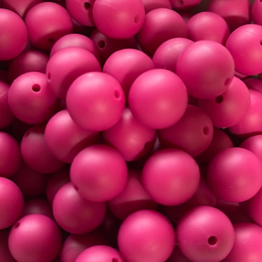 Silicone Bead Magenta S18 A05-52 - 15mm - 10 pack