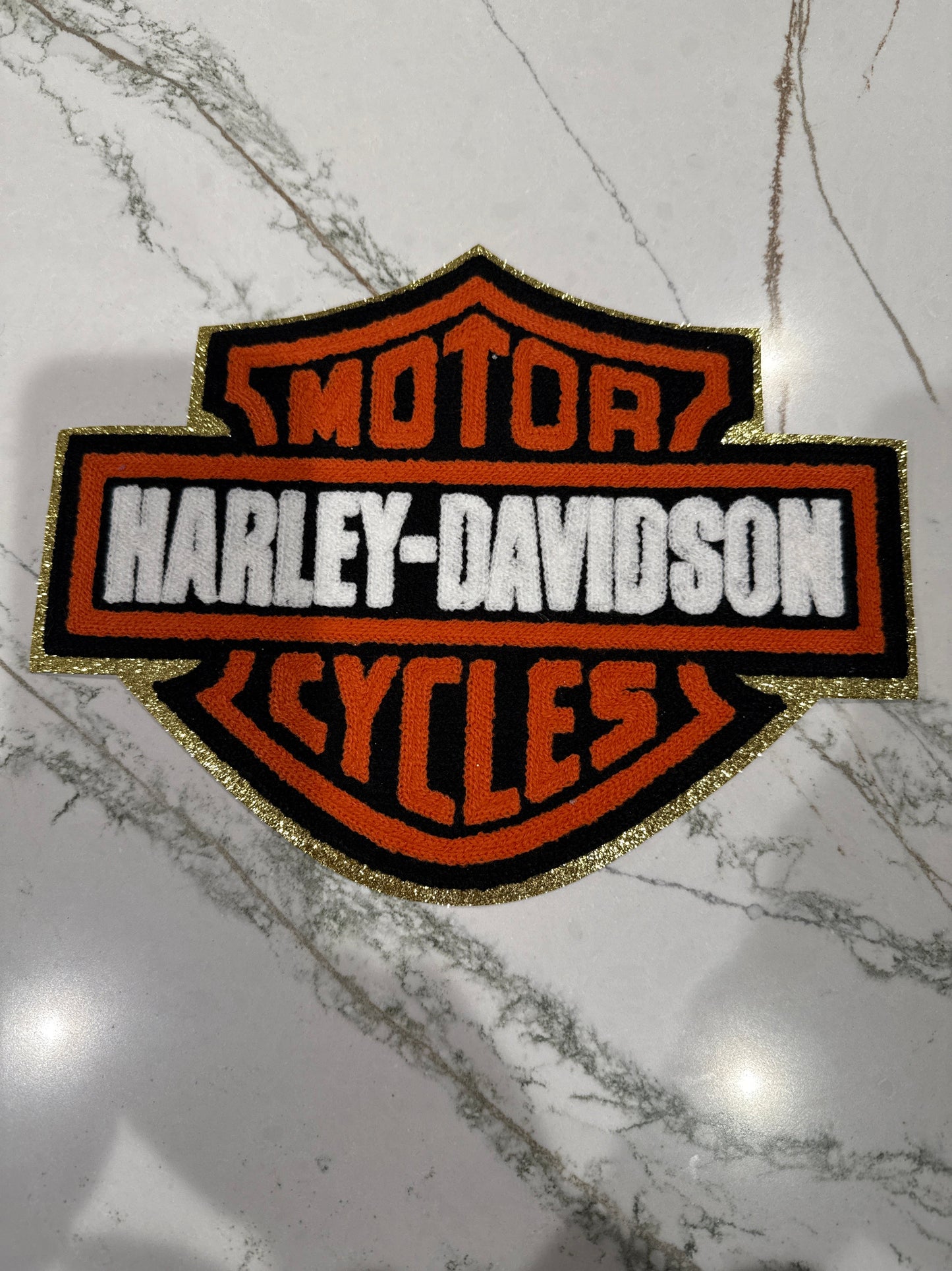 RDHarleyDavidson Chenille Iron On Patch Large
