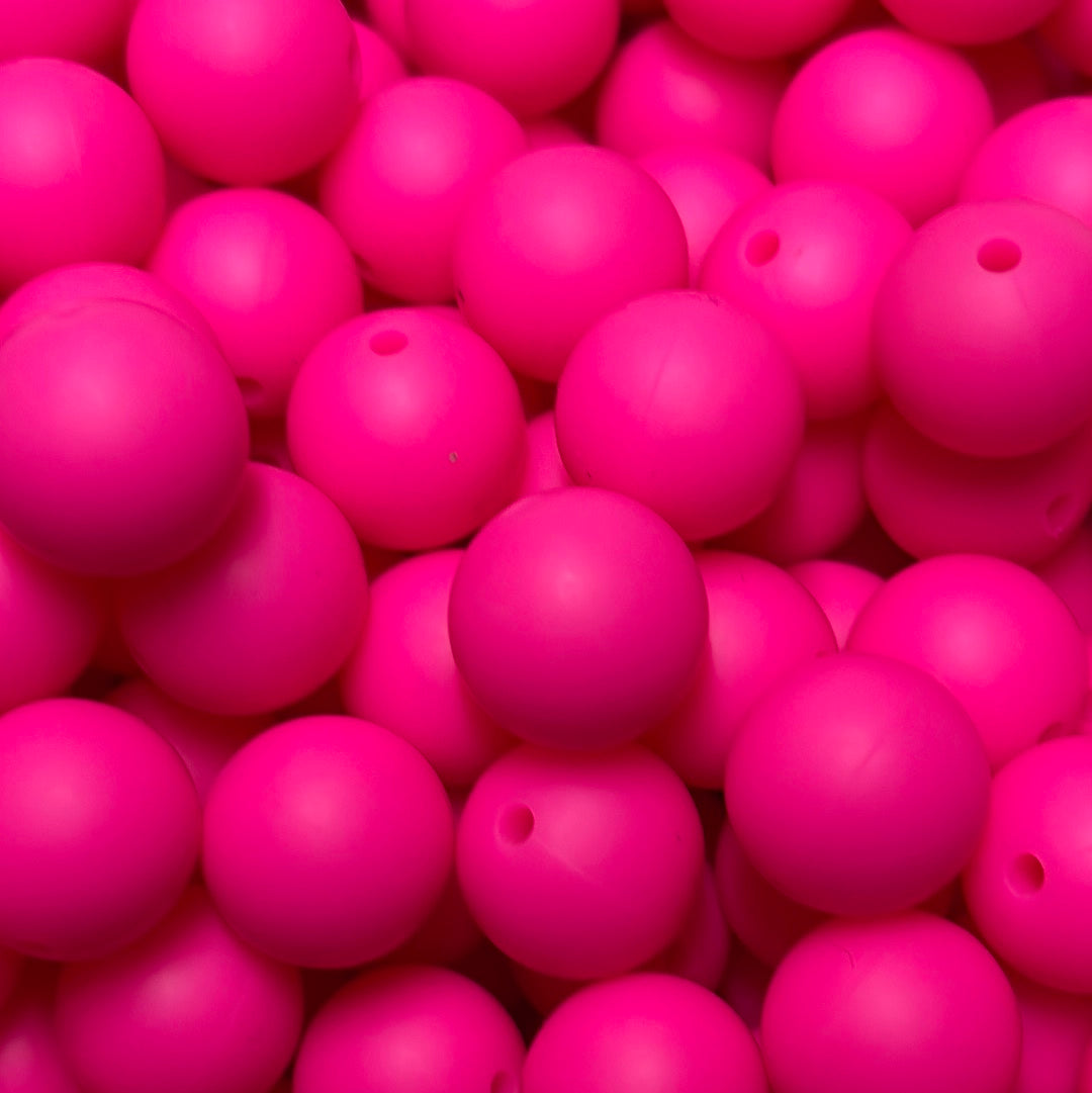 Silicone Bead Hot Pink S17 A05-49 - 15mm - 10 pack