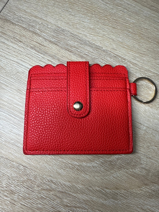 Mini Card Wallet Red w/Gold Hardware