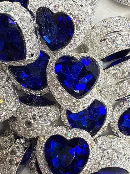 Rhinestone Heart Bead