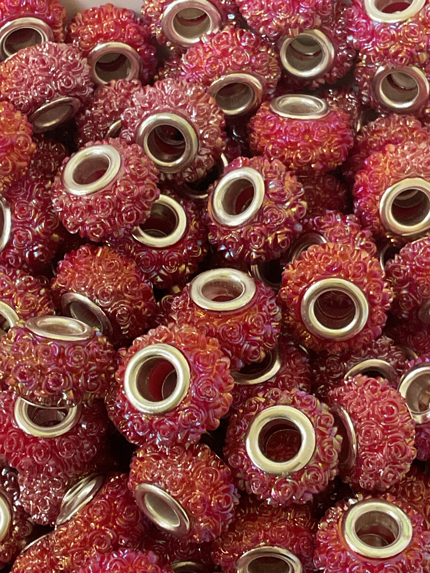 Acrylic Rose Spacers Beads - 12mm - 10 pack