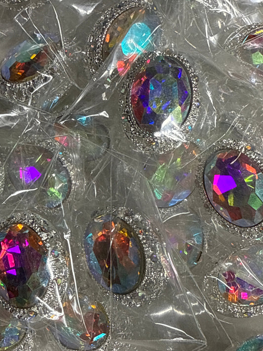 Rhinestone Oval Bead