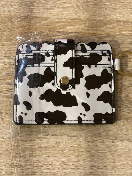 Card Wallet Cow w/Gold Hardware