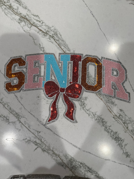 Senior Sequin Iron On Patch Large