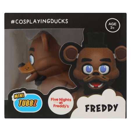 Display a Five Nights At Freddy's Freddy Mini TUBBZ Collectible Duck to rep Freddy Fazbear. Don't forget to smile!