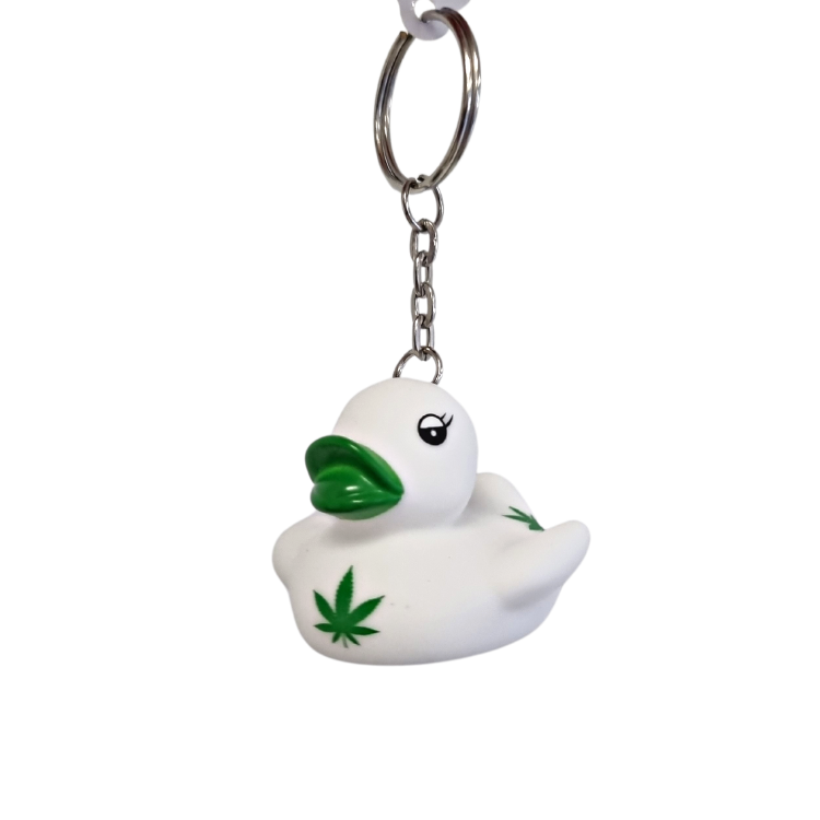 Duck Keychain Weed Leaves