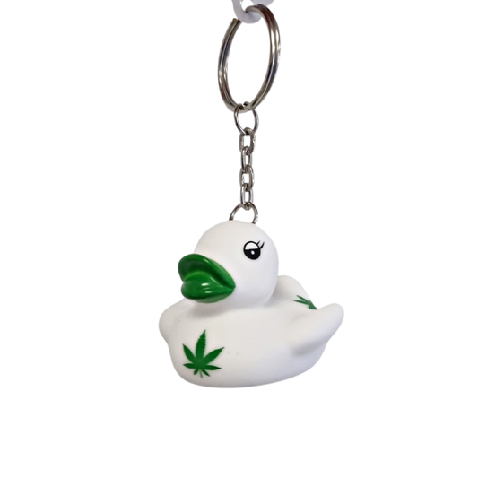 Duck Keychain Weed Leaves